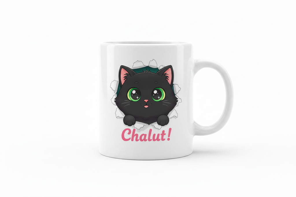 Mug "Chalut !" Chat Noir Cartoon - Réglisse & Cie