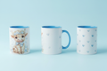 Mug Highland Cow Cœurs Bleus