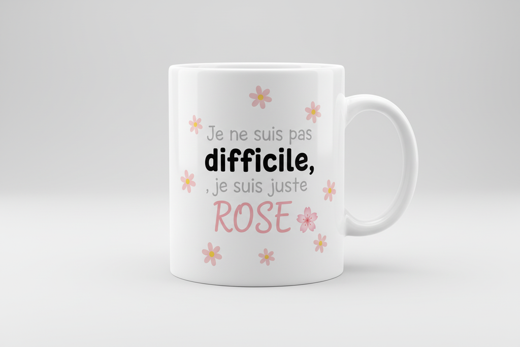 Mug Chat Rose & Pâquerettes