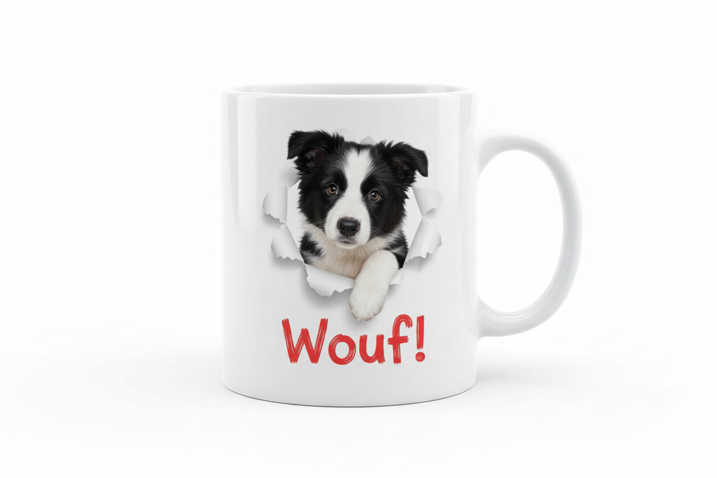 Mug "Wouf !" Border Collie - Réglisse & Cie